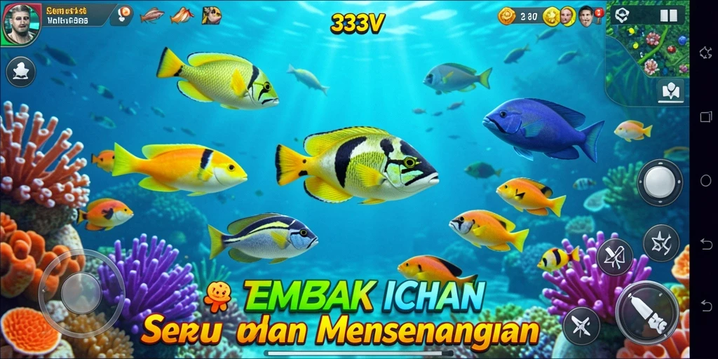 Gameplay seru dalam 333V saat menangkap ikan.