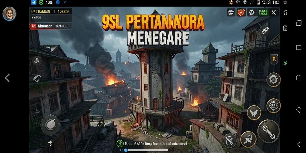 Tangkapan layar gameplay 9SL dengan menara pertahanan yang aktif.