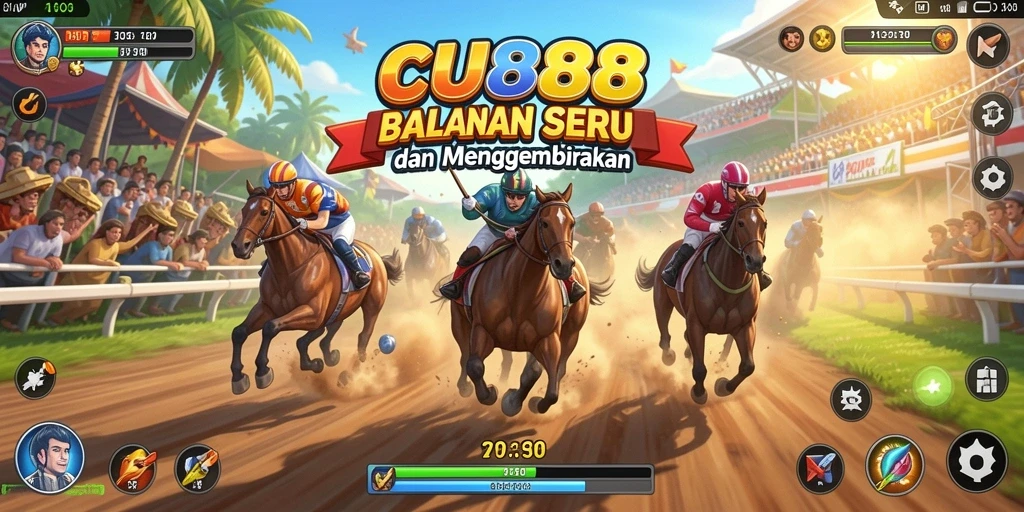 Gameplay Racing seru dengan mobil kencang dan lintasan menantang.