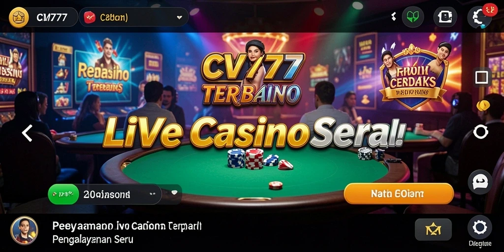 Tampilan menarik dari gameplay Live Casino CV777 yang memikat.