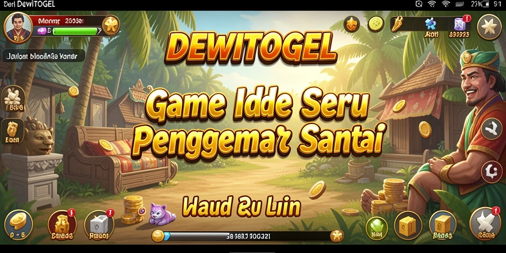 Tampilan gameplay DEWITOGEL dengan sistem pengumpulan sumber daya yang menarik.