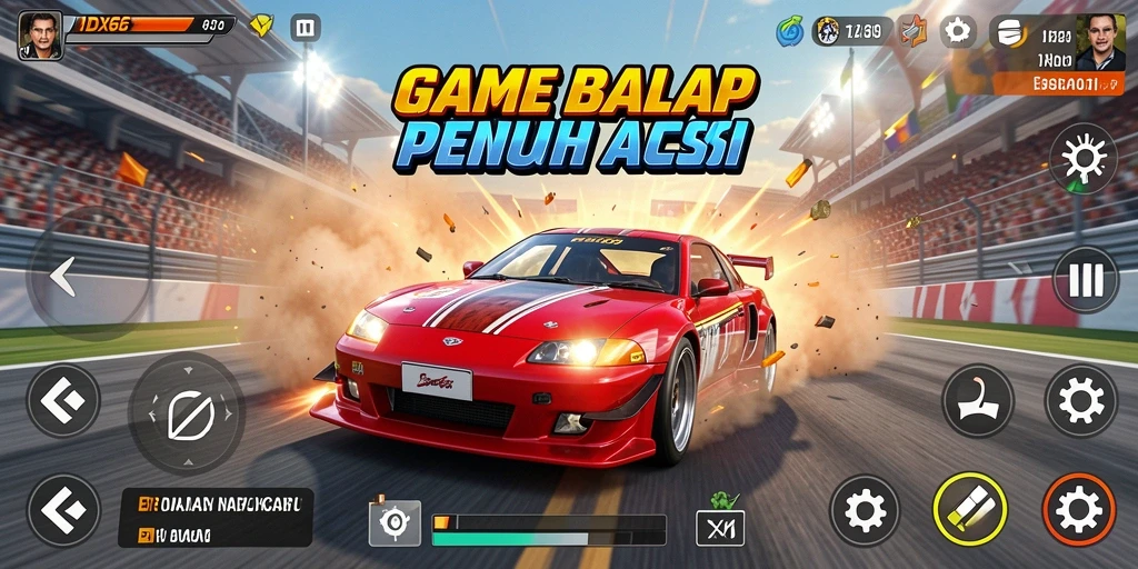 Tampilan menarik dari gameplay balapan di IDX66.