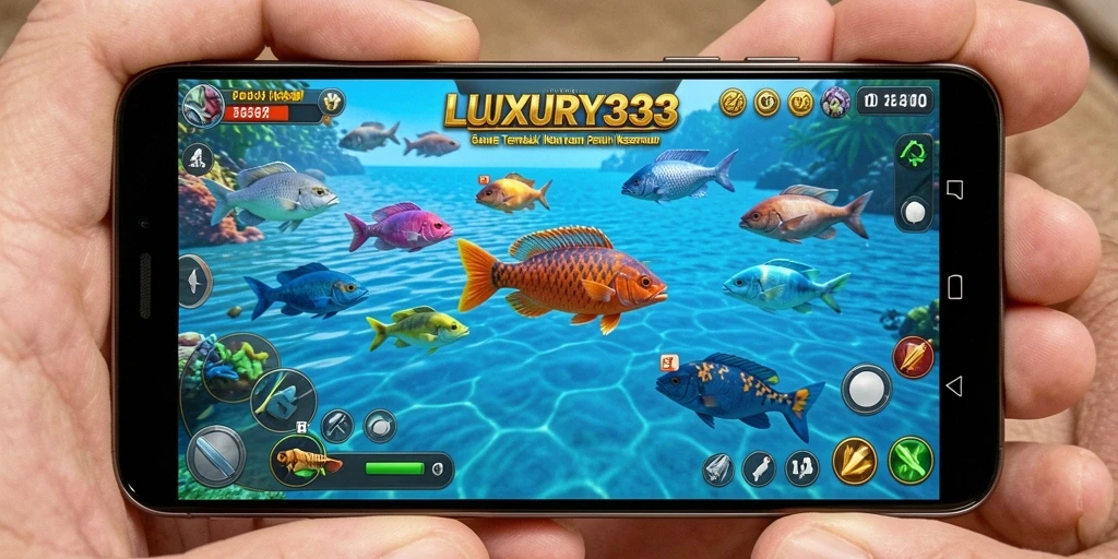 Tampilan gameplay LUXURY333 menakjubkan dengan banyak jenis ikan.