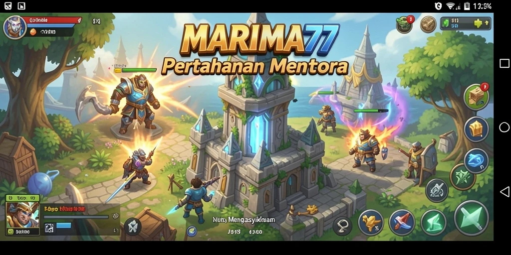 Tangkapan layar gameplay MARIMA77 menampilkan strategi menara yang seru.
