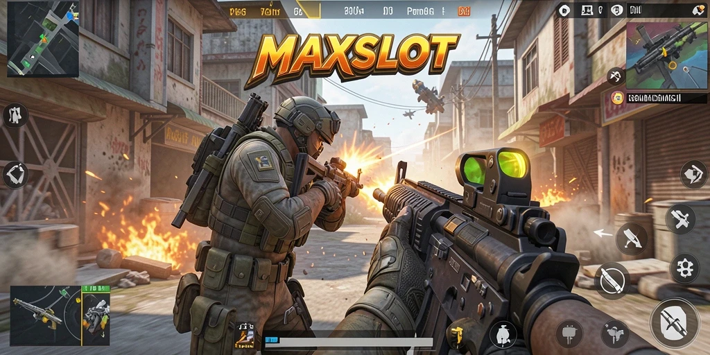 Gameplay seru dan menegangkan dalam MAXSLOT FPS.