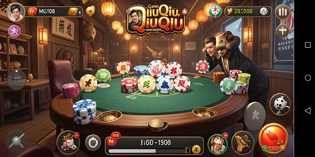 Tampilan menarik dan seru dalam gameplay QiuQiu MG108.