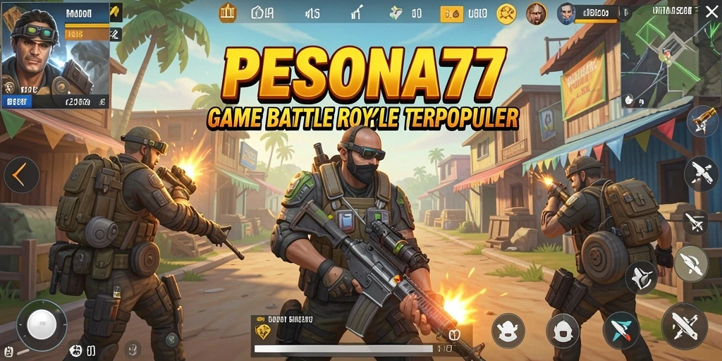 Screenshot gameplay PESONA77 menampilkan aksi Battle Royale yang mendebarkan.