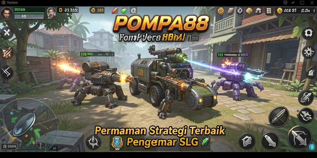 Screenshot POMPA88 menampilkan aksi pertempuran strategi yang mendebarkan.