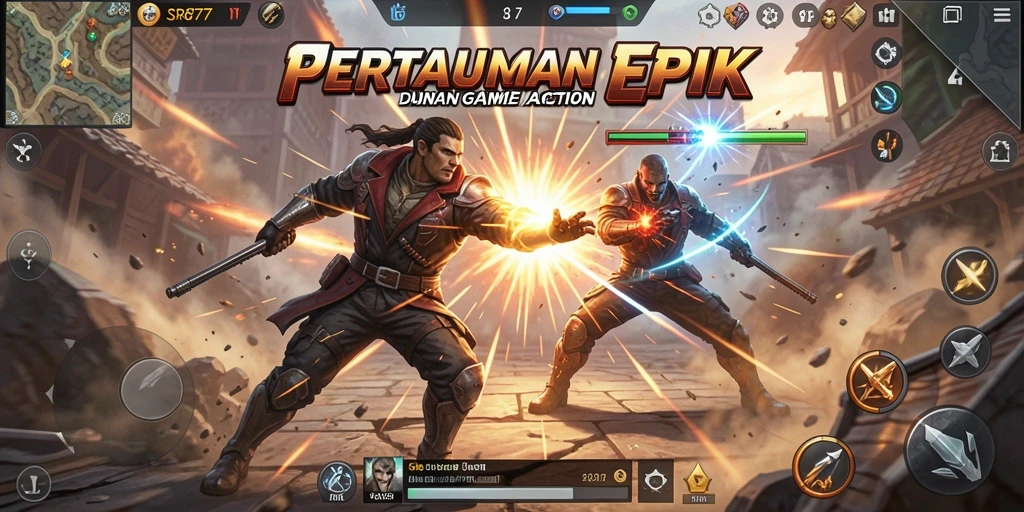 Tangkapan layar gameplay <strong>SR877</strong> yang menampilkan aksi pertarungan seru.