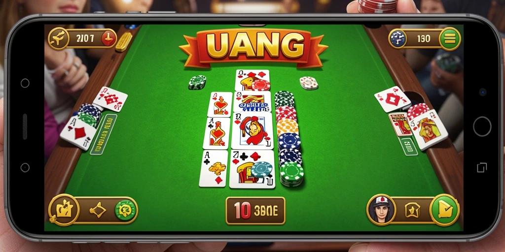 Tangkapan layar UANG menampilkan gameplay Gaple yang menggembirakan.