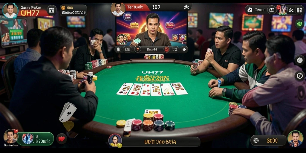 Tampilan gameplay Poker UH77 yang mendebarkan dan interaktif.