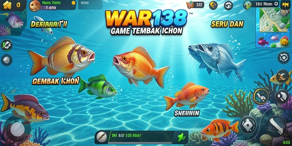Tampilan gameplay Tembak Ikan yang seru dan menarik.